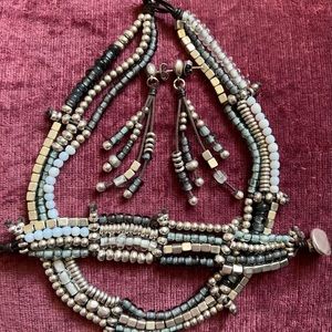 Incredible Uno de 50 Set, Authentic Necklace, dangle earrings, Matching Bracelet